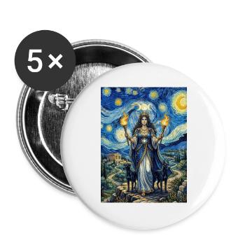 Hecate Starry Night - Buttons large 2.2''/56 mm (5-pack) - white - Front