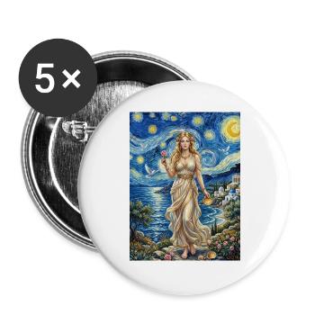 Nuit étoilée d’Aphrodite - Lot de 5 grands badges (56 mm) - blanc - Devant