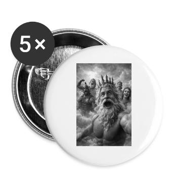 Poseidon-Selfie mit den Göttern - Buttons groß 56 mm (5er Pack) - Weiß - Vorne