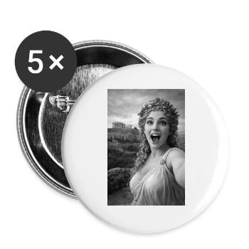 Aphrodite Selfie Porträt - Buttons groß 56 mm (5er Pack) - Weiß - Vorne