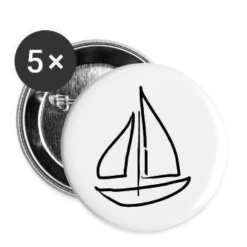 Boat Sailing Sailboat - Buttons large 2.2''/56 mm (5-pack) - white - Front