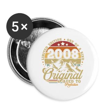 Original 2008 jahrgang geburtstagsgeschenk - Buttons groß 56 mm (5er Pack) - Weiß - Vorne