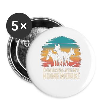 Dingo Australischer Wildhund Tierliebhaber Design - Buttons groß 56 mm (5er Pack) - Weiß - Vorne