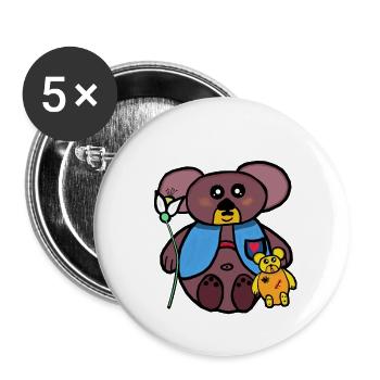 Teddy Teddy Bears Kids Child Bear - Buttons large 2.2''/56 mm (5-pack) - white - Front