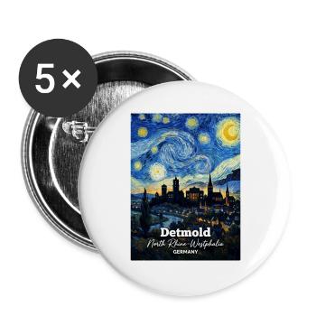 Detmold Germany Sternennacht - Buttons groß 56 mm (5er Pack) - Weiß - Vorne