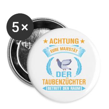 Taube Taubenzüchter Brieftaubensport Taubenverein - Buttons groß 56 mm (5er Pack) - Weiß - Vorne
