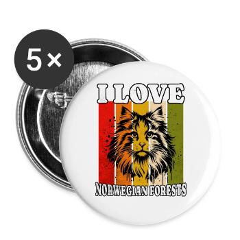 J’adore la forêt norvégienne - Lot de 5 grands badges (56 mm) - blanc - Devant