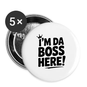 I'm Here! - Buttons large 2.2''/56 mm (5-pack) - white - Front