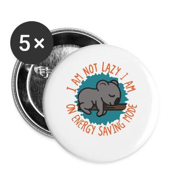 I’m Not Lazy Koala Energy Saving Mode - Buttons large 2.2''/56 mm (5-pack) - white - Front