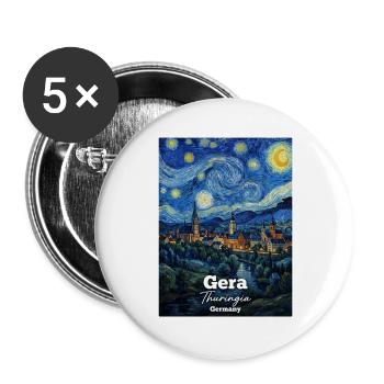 Gera Thuringia Germany Starry Night - Buttons large 2.2''/56 mm (5-pack) - white - Front