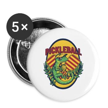 Pickleball Funny Player Ace Pickle Ball Paddles - Buttons groß 56 mm (5er Pack) - Weiß - Vorne