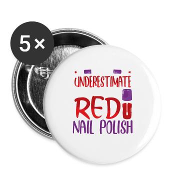 Nageldesigner Nageldesignerin Kosmetik Nagelstudio - Buttons groß 56 mm (5er Pack) - Weiß - Vorne