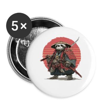 Trägheit Samurai in roter Sonnenuntergangsrüstung - Buttons groß 56 mm (5er Pack) - Weiß - Vorne