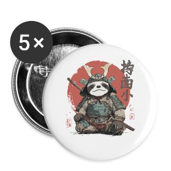 Sloth Samurai Armor - Buttons large 2.2''/56 mm (5-pack) - white - Front