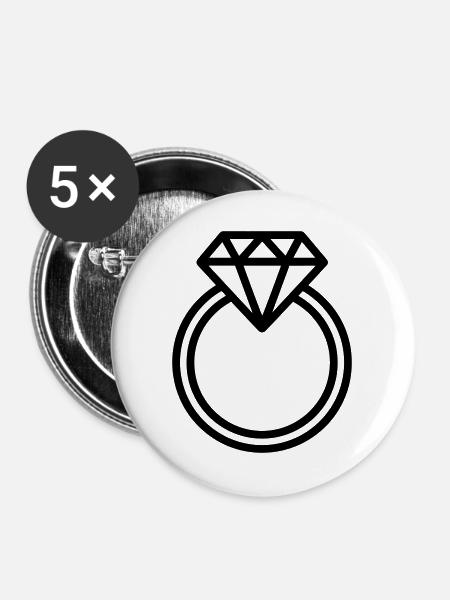 Ehering - Buttons groß 56 mm (5er Pack) - Weiß