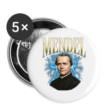 Gregor Mendel Donner - Buttons large 2.2''/56 mm (5-pack) - white - Front