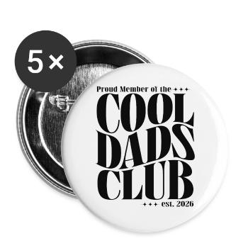 Cool Dads Club - Dad-to-be 2026 Gift - Buttons large 2.2''/56 mm (5-pack) - white - Front