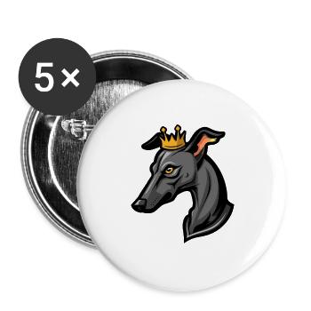Greyhound Dog Crown - Buttons large 2.2''/56 mm (5-pack) - white - Front