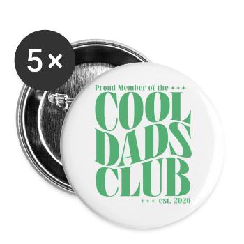 Cool Dads Club - Dad-to-be 2026 Gift - Buttons large 2.2''/56 mm (5-pack) - white - Front