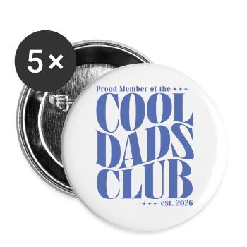 Cool Dads Club - Dad-to-be 2026 Gift - Buttons large 2.2''/56 mm (5-pack) - white - Front