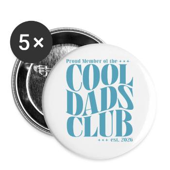 Cool Dads Club - Dad-to-be 2026 Gift - Buttons large 2.2''/56 mm (5-pack) - white - Front