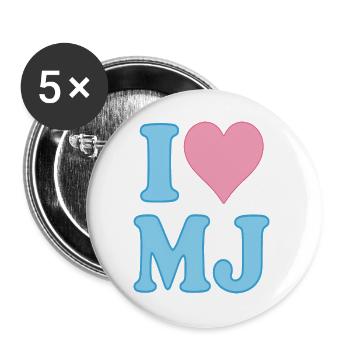I Love Cute Pastel Heart Design - Buttons large 2.2''/56 mm (5-pack) - white - Front