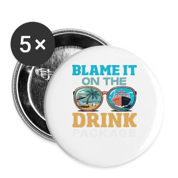 Blame It On The Drink Package Alcohol - Buttons large 2.2''/56 mm (5-pack) - white - Front
