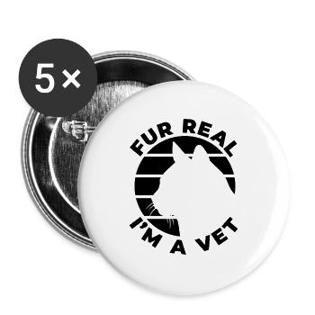 Veterinär Witz - Buttons groß 56 mm (5er Pack) - Weiß - Vorne