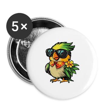 Vacances de bandes dessinées Parrot - Lot de 5 grands badges (56 mm) - blanc - Devant