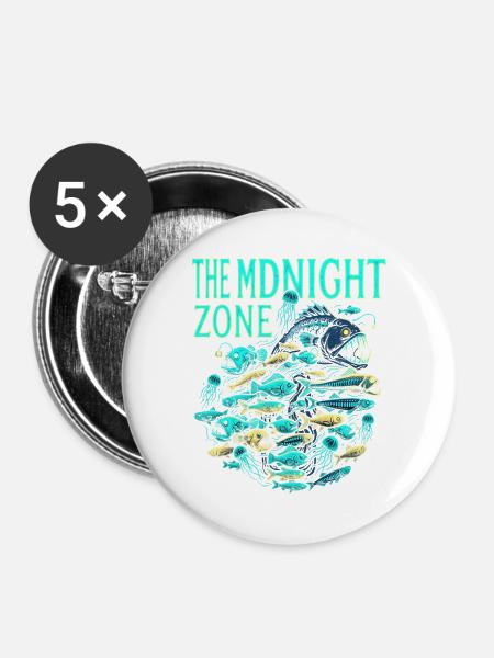 Midnight Pacific - Buttons groß 56 mm (5er Pack) - Weiß