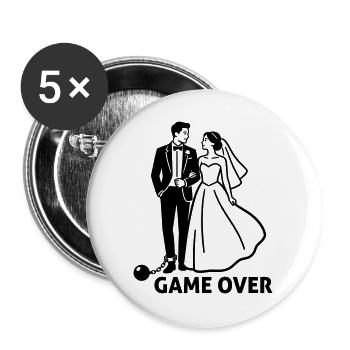 wedding bachelor party - Buttons large 2.2''/56 mm (5-pack) - white - Front