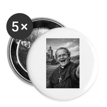 Gregor Mendel Selfie Porträt - Buttons groß 56 mm (5er Pack) - Weiß - Vorne
