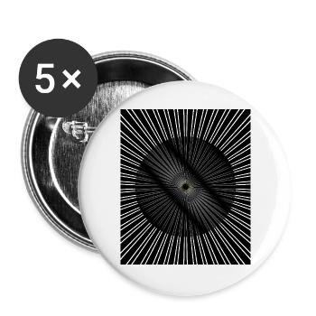 Radiale Augenspirale - Buttons groß 56 mm (5er Pack) - Weiß - Vorne