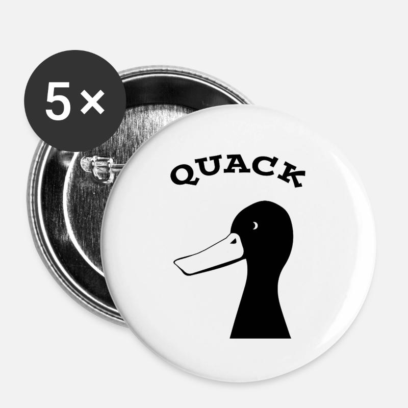 Ente - Buttons groß 56 mm (5er Pack) - Weiß