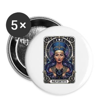 Tarotkarte der Nofretete - Buttons groß 56 mm (5er Pack) - Weiß - Vorne