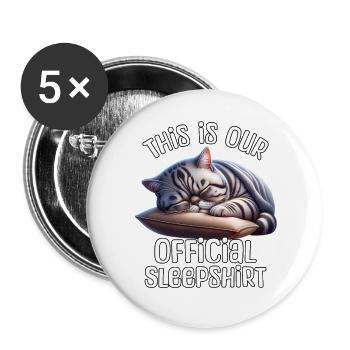 Chemise de nuit exotique pour chat à poil court - Lot de 5 grands badges (56 mm) - blanc - Devant