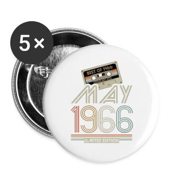 Best of May 1966 Kassette | Limited Edition - Buttons groß 56 mm (5er Pack) - Weiß - Vorne