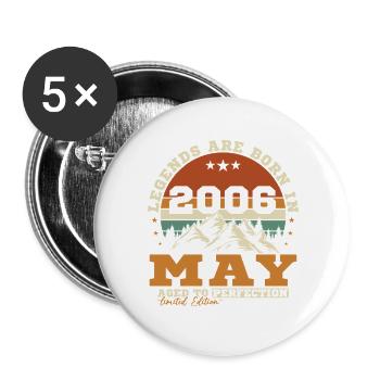 Mai 2006 Vintage Cadeau d'anniversaire - Lot de 5 grands badges (56 mm) - blanc - Devant