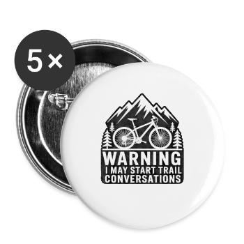 VTT, Descente, Action du cyclisme - Lot de 5 grands badges (56 mm) - blanc - Devant