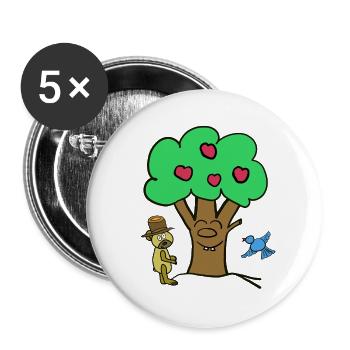 Pommier Arbre Ours en peluche Enfant d’été - Lot de 5 grands badges (56 mm) - blanc - Devant