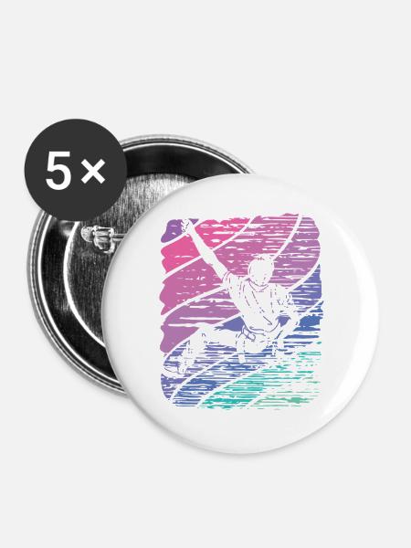 Boulderer Boulder Bouldern - Buttons groß 56 mm (5er Pack) - Weiß