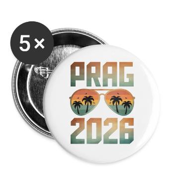 Prag 2026 - Buttons groß 56 mm (5er Pack) - Weiß - Vorne