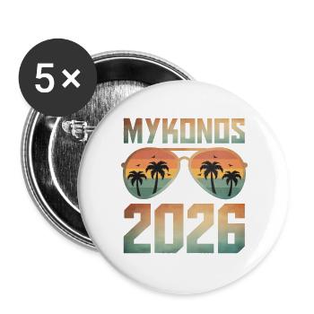 Mykonos 2026 - Buttons large 2.2''/56 mm (5-pack) - white - Front