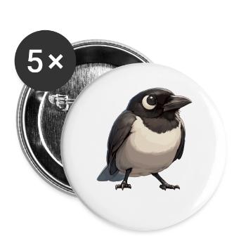 Elstern Elster - Buttons groß 56 mm (5er Pack) - Weiß - Vorne