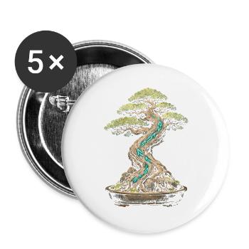 Bonsai tree - Buttons large 2.2''/56 mm (5-pack) - white - Front