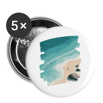 Beach Sea Palm Trees - Buttons large 2.2''/56 mm (5-pack) - white - Front