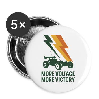 Mehr Volt mehr Sieg | RC Auto Elektro - Buttons groß 56 mm (5er Pack) - Weiß - Vorne