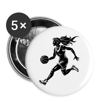 Basketball - Buttons large 2.2''/56 mm (5-pack) - white - Front