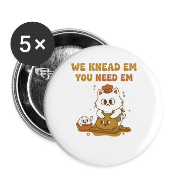 Pain au levain Cuissons, nous pétrissons les Tu en as besoin - Lot de 5 grands badges (56 mm) - blanc - Devant