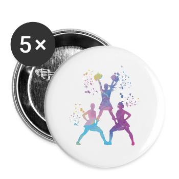 Cheerleader Cheer Mom Cheerleading - Buttons large 2.2''/56 mm (5-pack) - white - Front